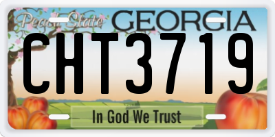 GA license plate CHT3719
