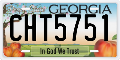 GA license plate CHT5751