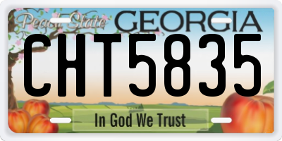 GA license plate CHT5835