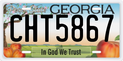 GA license plate CHT5867