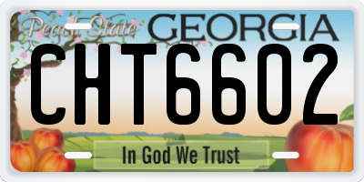GA license plate CHT6602