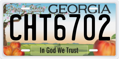 GA license plate CHT6702