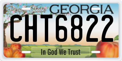 GA license plate CHT6822