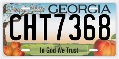 GA license plate CHT7368