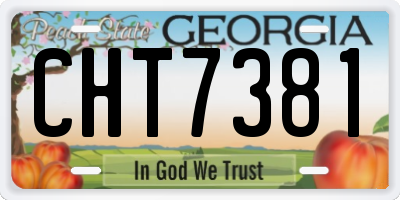 GA license plate CHT7381