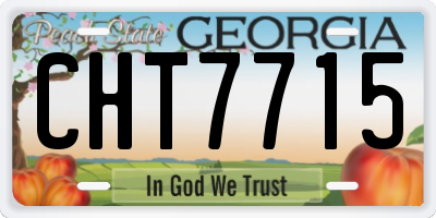 GA license plate CHT7715