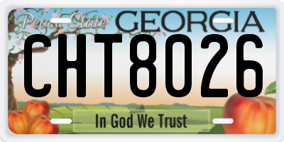 GA license plate CHT8026