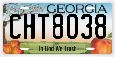GA license plate CHT8038