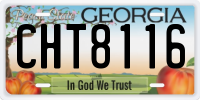 GA license plate CHT8116