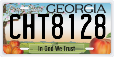 GA license plate CHT8128