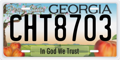 GA license plate CHT8703