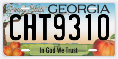 GA license plate CHT9310