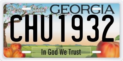 GA license plate CHU1932