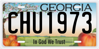 GA license plate CHU1973
