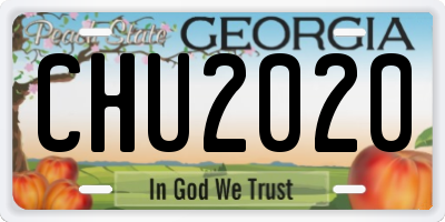 GA license plate CHU2020