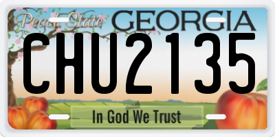 GA license plate CHU2135