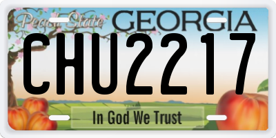 GA license plate CHU2217