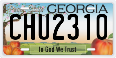 GA license plate CHU2310