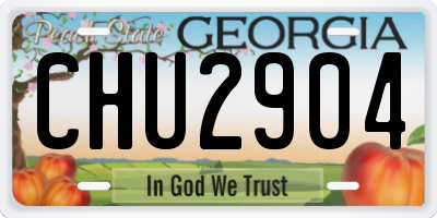 GA license plate CHU2904