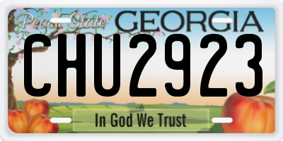GA license plate CHU2923