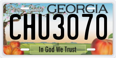 GA license plate CHU3070