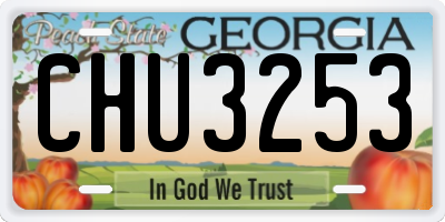 GA license plate CHU3253