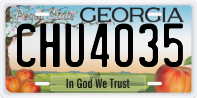 GA license plate CHU4035