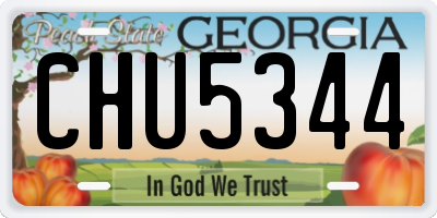 GA license plate CHU5344