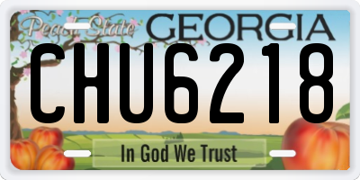 GA license plate CHU6218