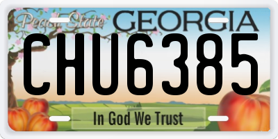 GA license plate CHU6385