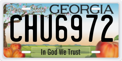 GA license plate CHU6972