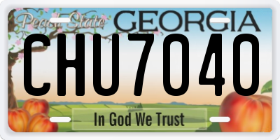 GA license plate CHU7040