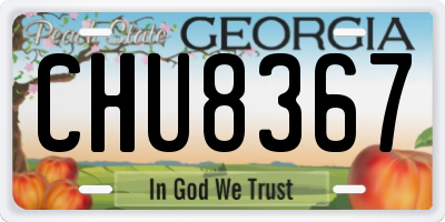 GA license plate CHU8367