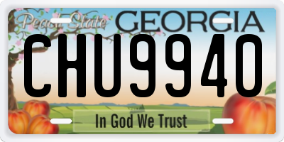 GA license plate CHU9940