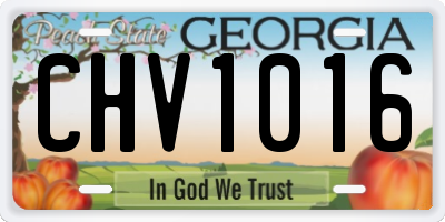 GA license plate CHV1016