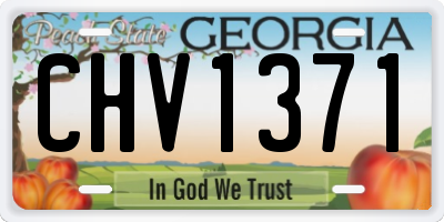 GA license plate CHV1371