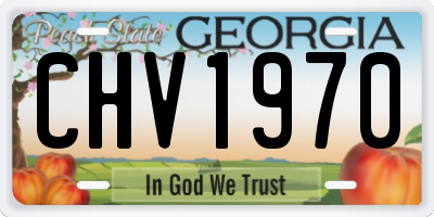 GA license plate CHV1970