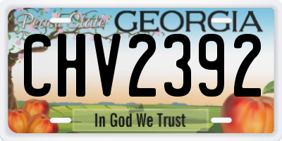 GA license plate CHV2392