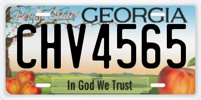 GA license plate CHV4565