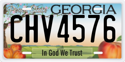 GA license plate CHV4576