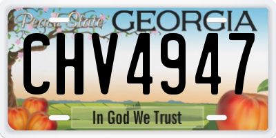GA license plate CHV4947