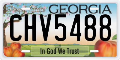 GA license plate CHV5488