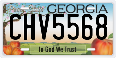 GA license plate CHV5568