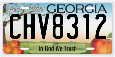 GA license plate CHV8312