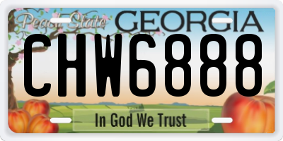 GA license plate CHW6888