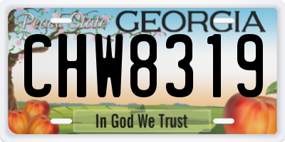 GA license plate CHW8319