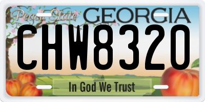 GA license plate CHW8320