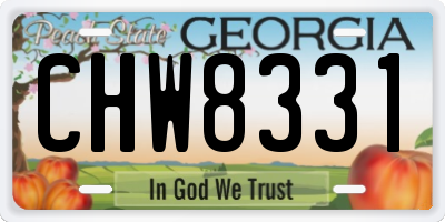 GA license plate CHW8331