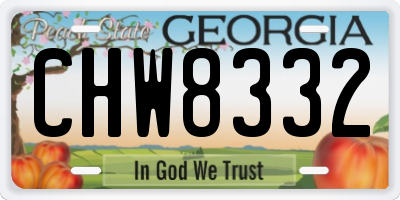 GA license plate CHW8332