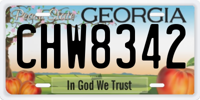 GA license plate CHW8342